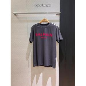 今年人気定番 今季はファション感漂う 涼しげな印象の半袖TシャツBALMAINブランド 偽物 激安 通販