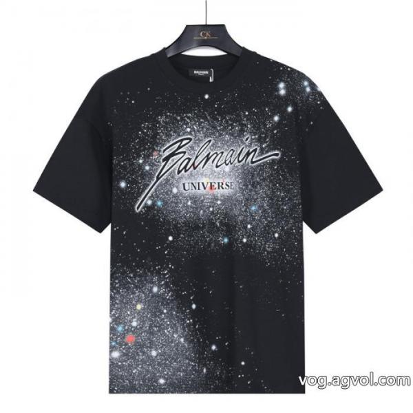 偽 ブランド 購入BALMAIN今流行 人気ブランドの2026新色 キラキラ半袖Tシャツ 0 